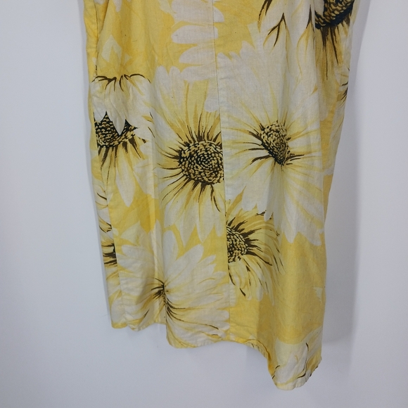 H&M Linen Blend Sunflower Print Dress - Picture 4 of 6